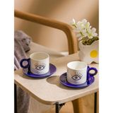 Lcw Home Göz Baskılı 2 Kişilik Porselen Kahve Fincan Takımı 90 ml