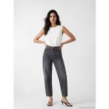 LCW Jeans Gri Barrel Fit Kadın Jean Pantolon