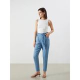 Lcw Jeans İndigo Beli Kuşaklı Paperbag Kadın Jean Pantolon