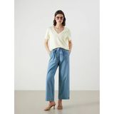 Lcw Jeans İndigo Beli Lastikli Straight Fit Kadın Jean Pantolon
