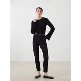 Lcw Jeans Siyah Beli Kemerli Mom Fit Kadın Jean Pantolon