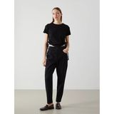 Lcw Jeans Siyah Beli Lastikli Slouchy Fit Kadın Jean Pantolon