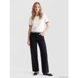 Lcw Jeans Siyah Petite Wideleg Kadın Jean Pantolon