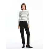 Lcw Jeans Siyah Straight Fit Kadın Kargo Jean Pantolon