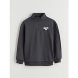 LCW Kids Antrasit Dik Yaka Erkek Çocuk Sweatshirt