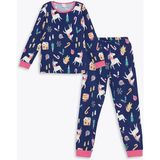 Lcw Kids Baskılı Bisiklet Yaka Polar Kız Çocuk Pijama Takımı - Light - Dropsuz - 7 - 8 Yaş