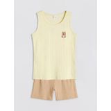 Lcw Kids Bej Baskılı Kız Çocuk Şortlu Pijama Takımı