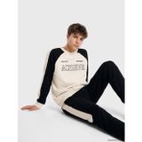 LCW Kids Bej Bisiklet Yaka Baskılı Erkek Çocuk Sweatshirt