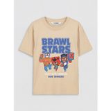 Lcw Kids Bej Bisiklet Yaka Brawl Stars Baskılı Erkek Çocuk Tişört