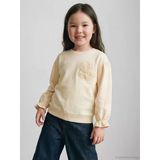Lcw Kids Bej Bisiklet Yaka Çiçek Aplikeli Kız Çocuk Sweatshirt
