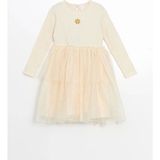 Lcw Kids Bej Bisiklet Yaka Çiçekli Kız Çocuk Elbise - 1 - 2 Yaş - Açık Bej