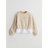 Lcw Kids Bej Bisiklet Yaka New York Baskılı Kız Çocuk Sweatshirt T T - 10 - 11 Yaş - Açık Ekru