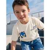 Lcw Kids Bej Bisiklet Yaka Sonic Baskılı Erkek Çocuk Tişört