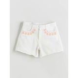 Lcw Kids Bej Çiçekli Kız Çocuk Jean Şort