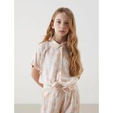 Lcw Kids Bej Loose Fit Viskon Kız Çocuk Gömlek