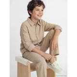 Lcw Kids Bej Uzun Kollu Erkek Çocuk Poplin Gömlek