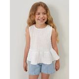 Lcw Kids Beyaz Arkası Düğmeli Kız Çocuk Bluz