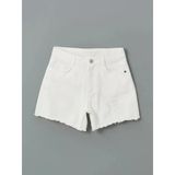 Lcw Kids Beyaz Beli Ayarlanabilir Lastikli Kız Çocuk Jean Şort