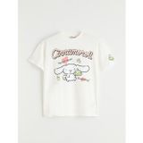 Lcw Kids Beyaz Bisiklet Yaka Cinnamoroll Baskılı Kız Çocuk Tişört