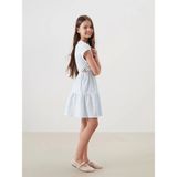 Lcw Kids Beyaz Bisiklet Yaka Çizgili Kız Çocuk Elbise - 11 Yaş