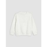 Lcw Kids Beyaz Bisiklet Yaka Dokulu Erkek Çocuk Sweatshirt