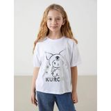 Lcw Kids Beyaz Bisiklet Yaka Kuromi Baskılı Kız Çocuk Tişört