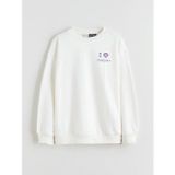 Lcw Kids Beyaz Bisiklet Yaka Minecraft Baskılı Kız Çocuk Sweatshirt