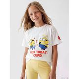 Lcw Kids Beyaz Bisiklet Yaka Minions Baskılı Kız Çocuk Tişört