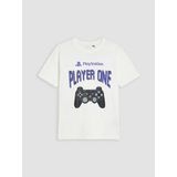 Lcw Kids Beyaz Bisiklet Yaka Playstation Baskılı Erkek Çocuk Tişört