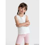Lcw Kids Beyaz Çiçek Detaylı Kız Çocuk Fitilli Atlet