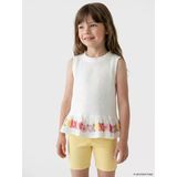 Lcw Kids Beyaz Çiçekli Fırfırlı Kız Çocuk Müslin Bluz