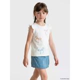 Lcw Kids Beyaz Fiyonk Baskılı Kız Çocuk Atlet