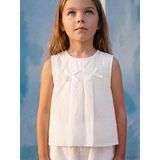 Lcw Kids Beyaz Fiyonklu Nakışlı Kız Çocuk Bluz