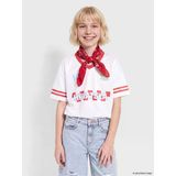 Lcw Kids Beyaz Hırvatistan Baskılı Kız Çocuk Forma Tişört