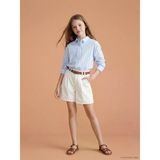 Lcw Kids Beyaz Kız Çocuk Jean Şort Ve Kemer