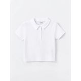 Lcw Kids Beyaz Polo Yaka Kısa Kollu Kız Çocuk Tişört