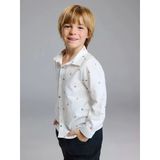 Lcw Kids Beyaz Regular Fit Baskılı Erkek Çocuk Gömlek