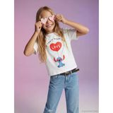Lcw Kids Beyaz Stitch Baskılı Kız Çocuk Tişört
