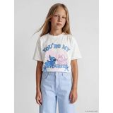 Lcw Kids Beyaz Stitch Ve Angel Baskılı Kız Çocuk Tişört