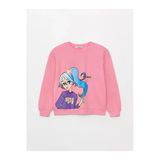 Lcw Kids Bisiklet Yaka Baskılı Uzun Kollu Kız Çocuk Sweatshirt