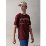 Lcw Kids Bordo Erkek Çocuk Bisiklet Yaka New York Baskılı Tişört