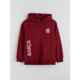LCW Kids Bordo Kapüşonlu Barcelona Baskılı Erkek Çocuk Sweatshirt