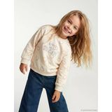 Lcw Kids Ekru Baskılı Bisiklet Yaka Kız Çocuk Sweatshirt