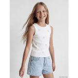 Lcw Kids Ekru Bisiklet Yaka Boncuklu Kız Çocuk Atlet