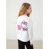 Lcw Kids Ekru Bisiklet Yaka Hello Kitty Baskılı Kız Çocuk Sweatshirt