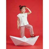Lcw Kids Ekru Bisiklet Yaka Kız Çocuk Bluz Ve Pantolon