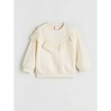 Lcw Kids Ekru Bisiklet Yaka Uzun Kollu Nakışlı Kız Çocuk Sweatshirt - Cream - 9 - 12 Ay
