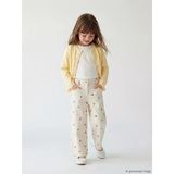 Lcw Kids Ekru Çiçek Desenli Kız Çocuk Gabardin Pantolon