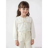 Lcw Kids Ekru Çiçek Nakışlı Kız Çocuk Poplin Gömlek