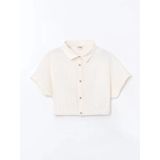 Lcw Kids Ekru Dokulu Kız Çocuk Crop Gömlek